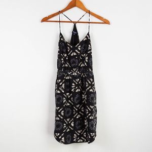 Madewell Starview Silk Cami Dress Black Batik Geometric Print